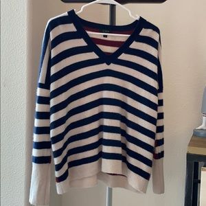 J crew two tone cashmere sweater